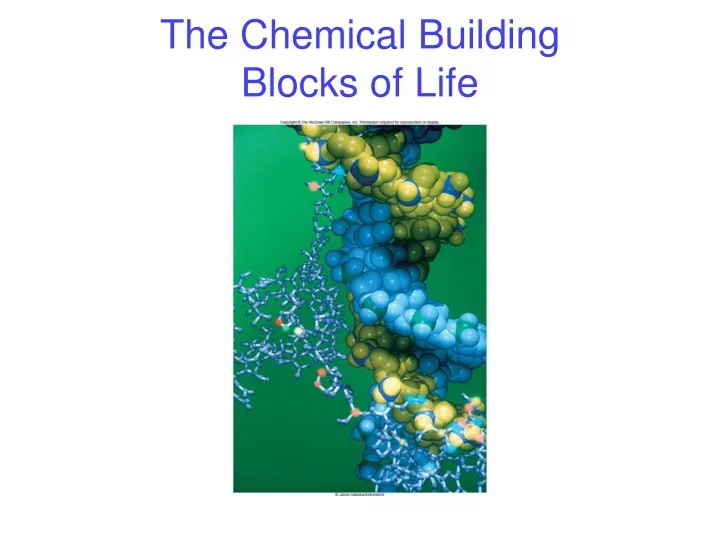 the chemical building blocks of life