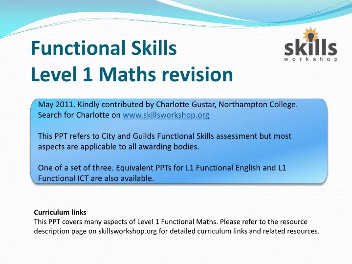 functional skills level 1 maths revision