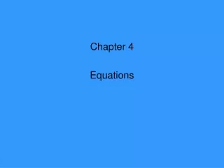 Chapter 4 Equations