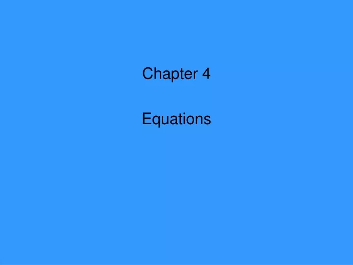 chapter 4 equations