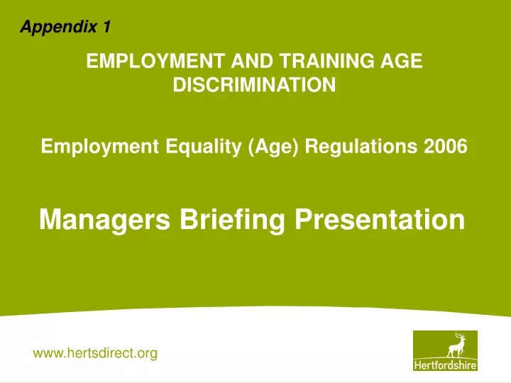 employment and training age discrimination employment equality age regulations 2006