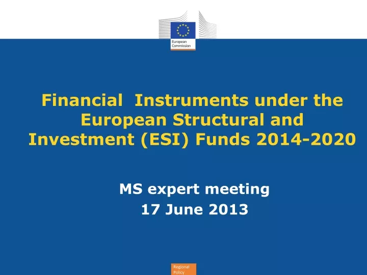 financial instruments under the european structural and investment esi funds 2014 2020