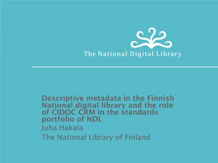 descriptive metadata in the finnish national