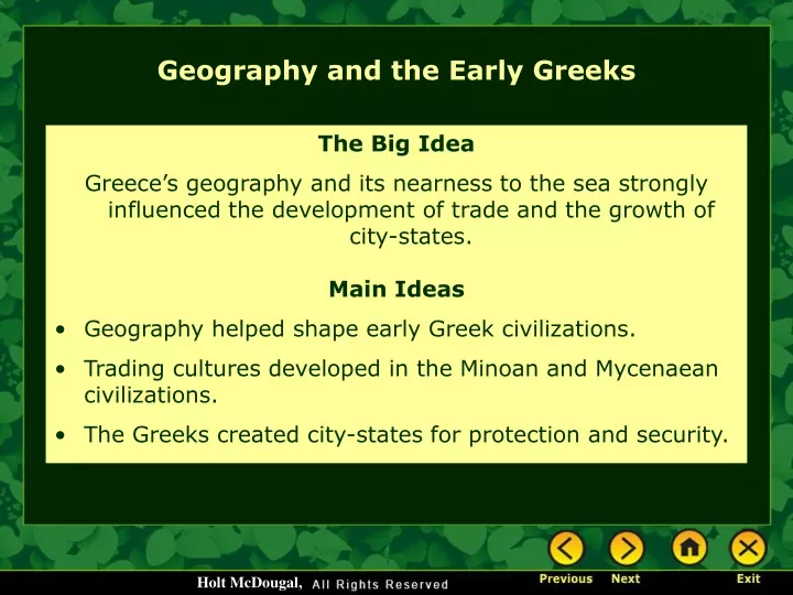 geography and the early greeks