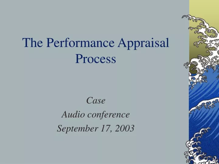the performance appraisal process