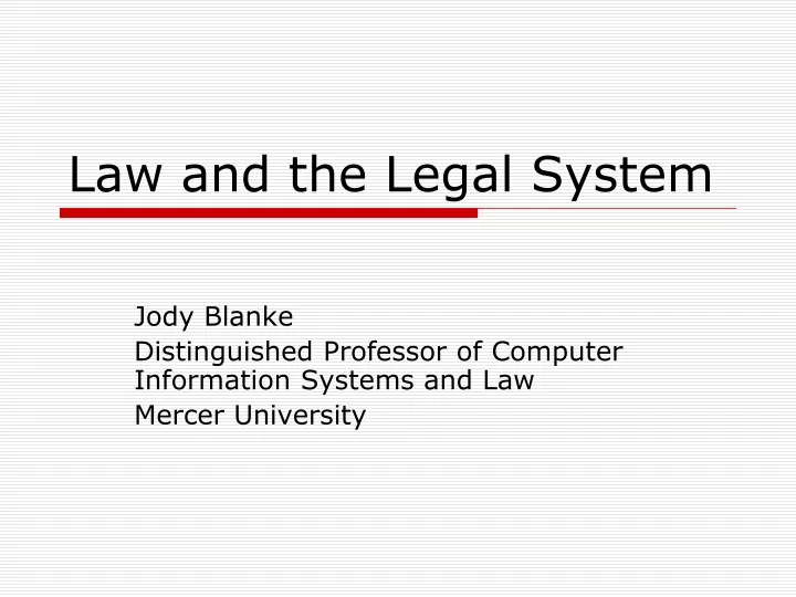 law and the legal system