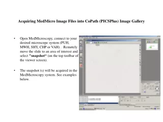 Acquiring MedMicro Image Files into CoPath (PICSPlus) Image Gallery