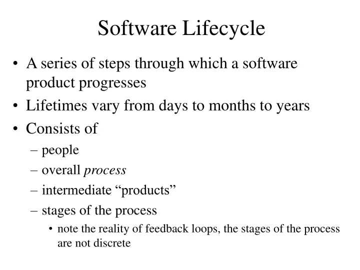 software lifecycle