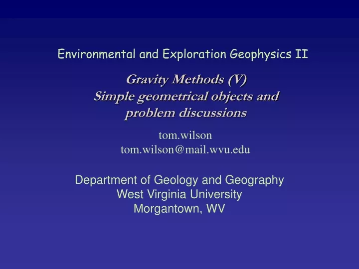environmental and exploration geophysics ii