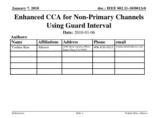 Enhanced CCA for Non-Primary Channels Using Guard Interval