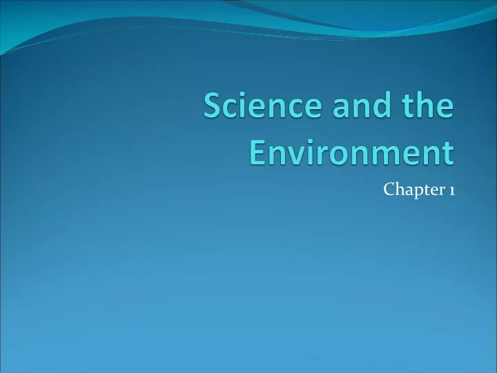 science and the environment