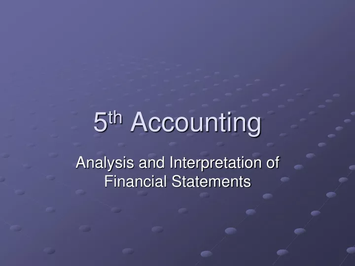 5 th accounting