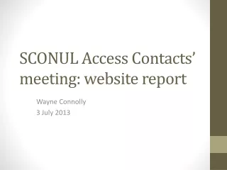 SCONUL Access Contacts’ meeting: website report