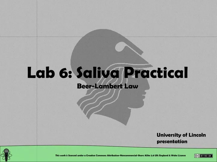 lab 6 saliva practical beer lambert law