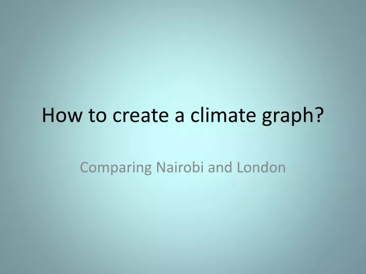 how to create a climate graph
