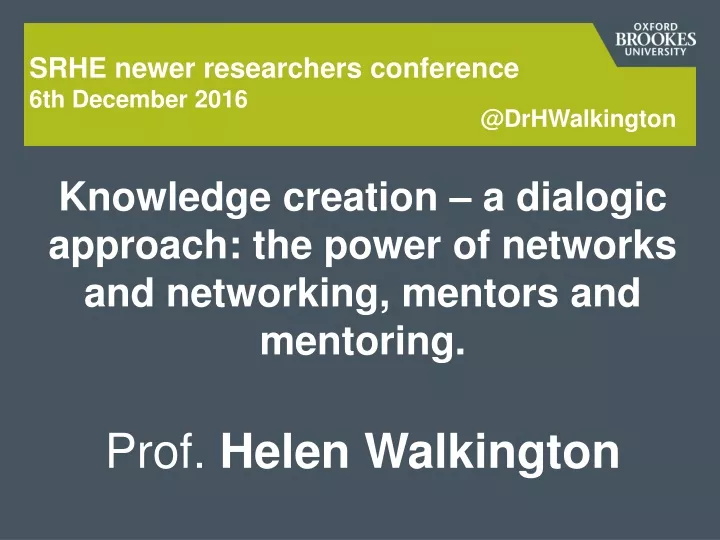 srhe newer researchers conference 6th december 2016