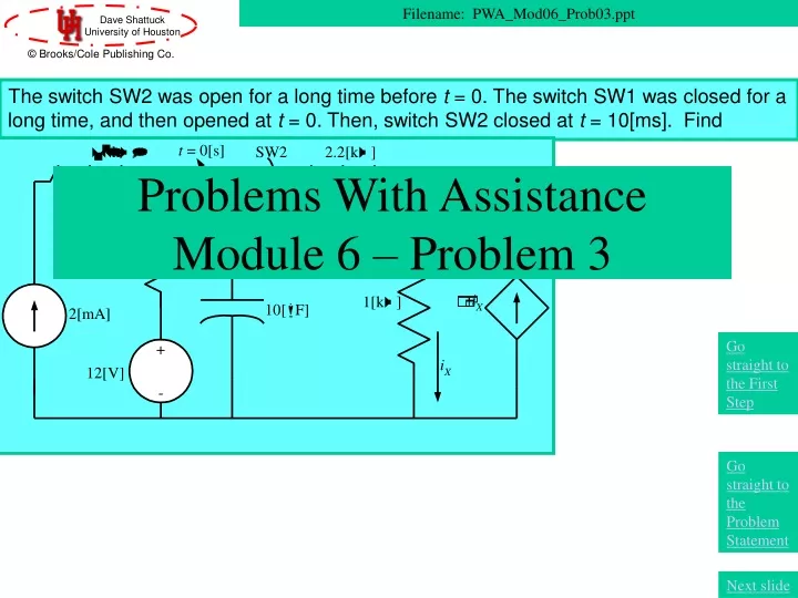 problems with assistance module 6 problem 3