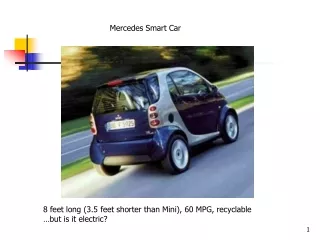 8 feet long (3.5 feet shorter than Mini), 60 MPG, recyclable …but is it electric?