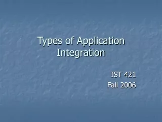 Types of Application Integration