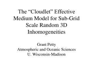 The “Cloudlet” Effective Medium Model for Sub-Grid Scale Random 3D Inhomogeneities