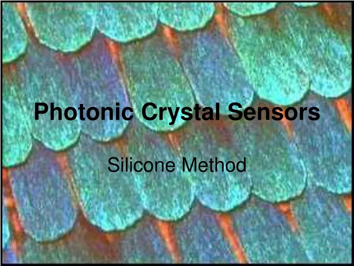photonic crystal sensors