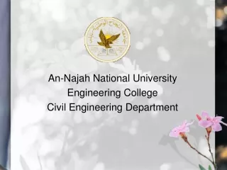 An-Najah National University Engineering College Civil Engineering Department