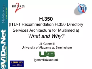 H.350 (ITU-T Recommendation H.350 Directory Services Architecture for Multimedia) What and Why?