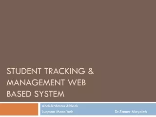 Student tracking &amp; management web based system