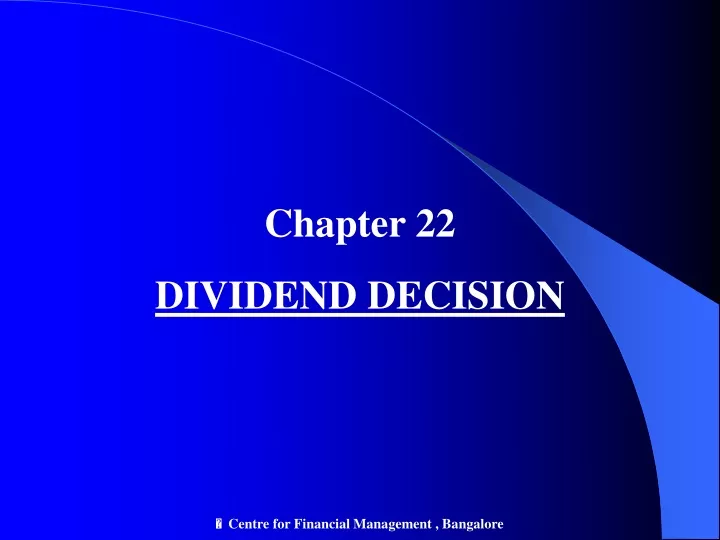 chapter 22 dividend decision