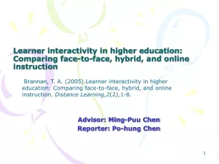 Learner interactivity in higher education: Comparing face-to-face, hybrid, and online instruction