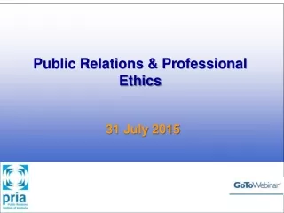 Public Relations &amp; Professional Ethics