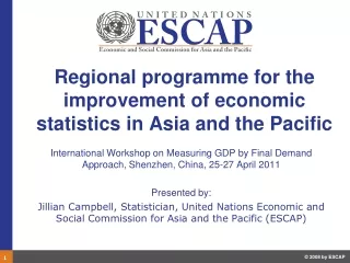 Regional programme for the improvement of economic statistics in Asia and the Pacific