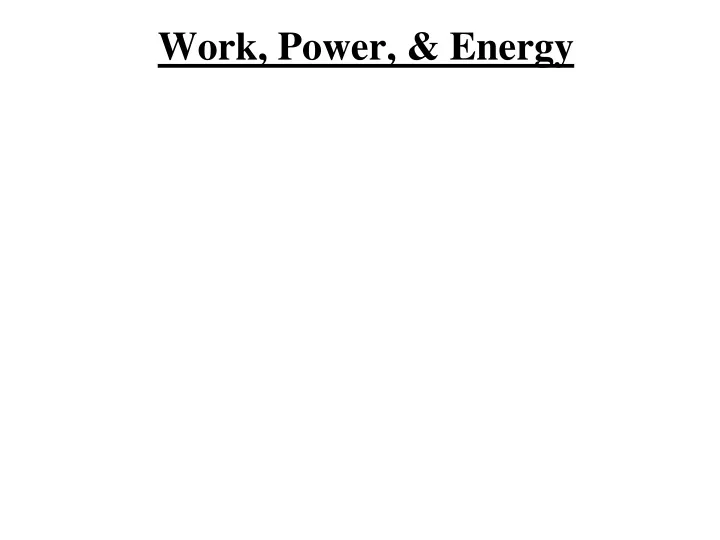 work power energy