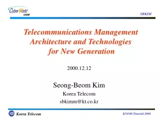 Telecommunications Management Architecture and Technologies  for New Generation