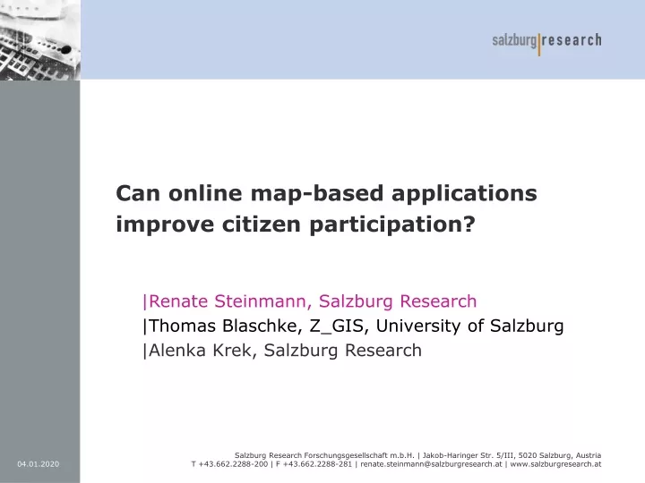 can online map based applications improve citizen participation