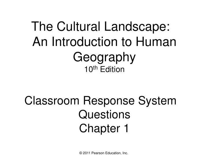 the cultural landscape an introduction to human