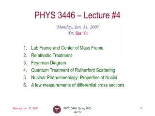 PHYS 3446 – Lecture #4