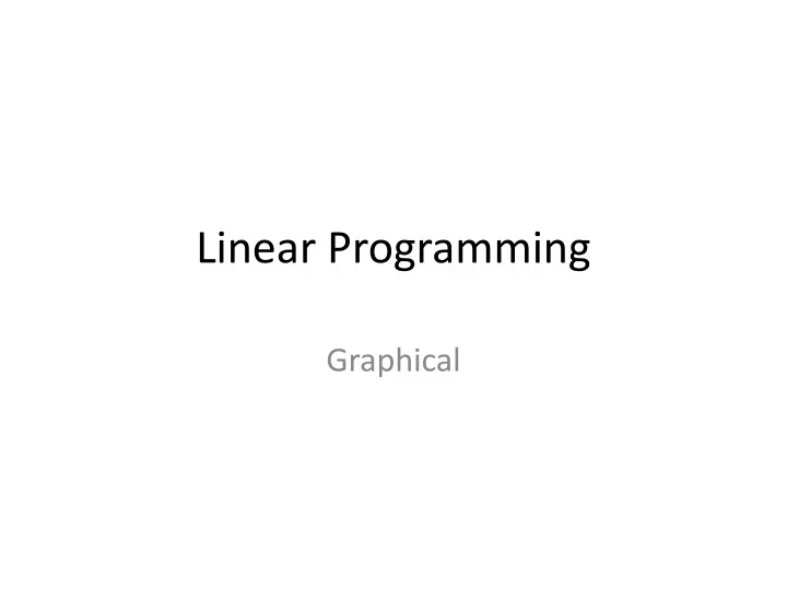 linear programming