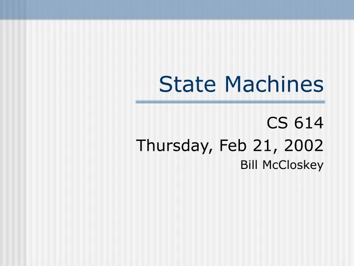 state machines