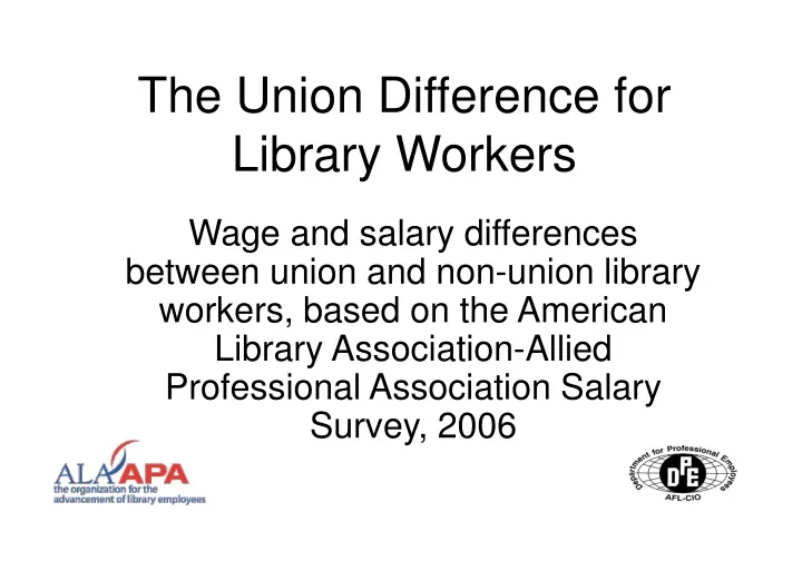 the union difference for library workers