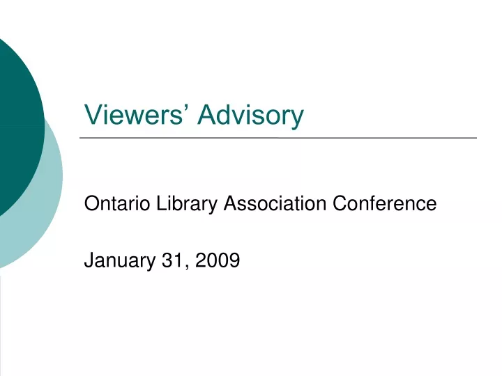 ontario library association conference january 31 2009