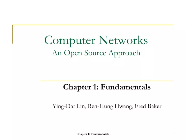 computer networks an open source approach