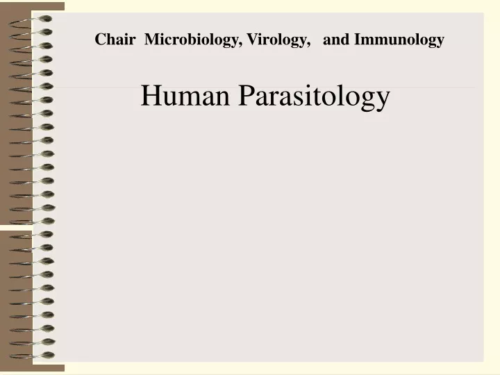 c hair m icrobiology v irology and i mmunology