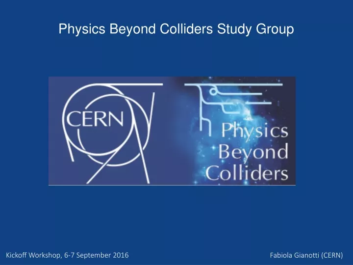 physics beyond colliders study group