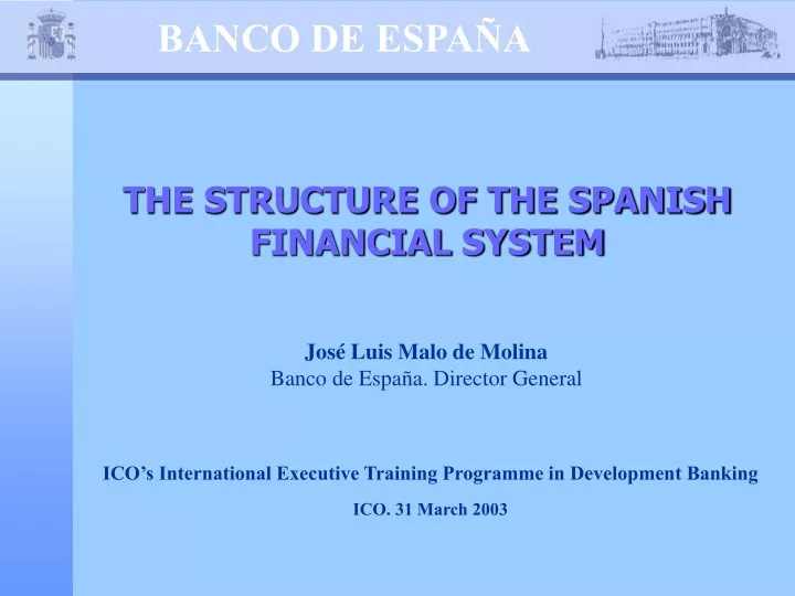 the structure of the spanish financial system