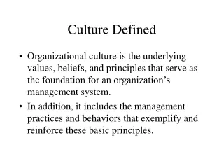 Culture Defined