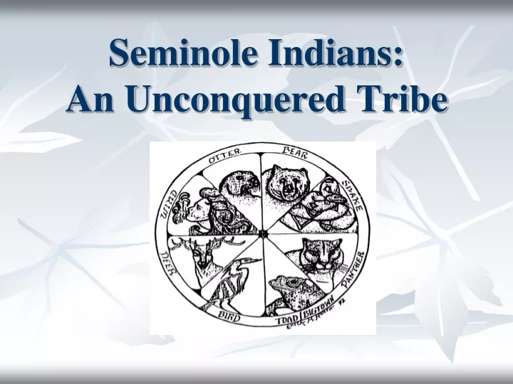 seminole indians an unconquered tribe