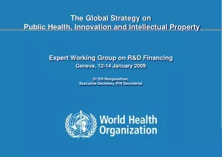 Intergovernmental Working Group on  Public Health, Innovation and Intellectual Property