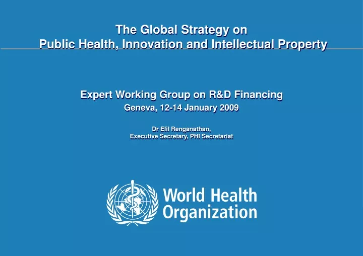 the global strategy on public health innovation