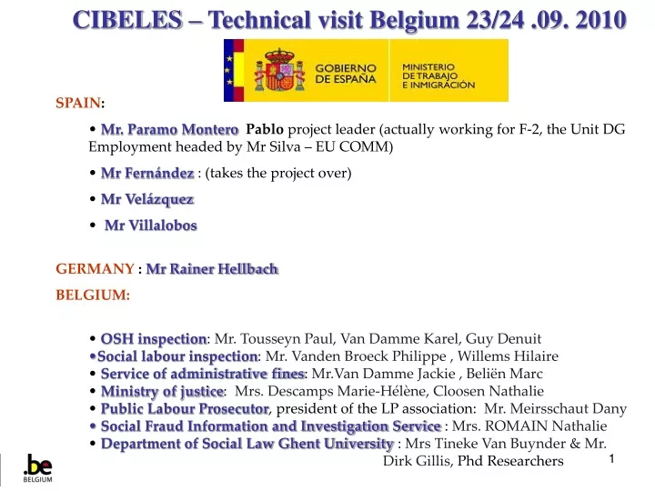 cibeles technical visit belgium 23 24 09 2010